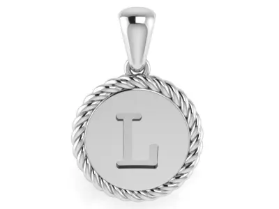 L Letter Circle Pendant 2599 3D print model