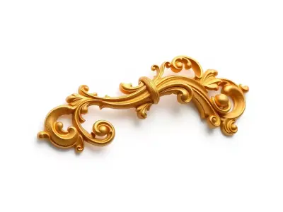 Elegant Gold Ornament model pack Low-poly 3D model