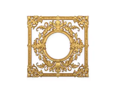 Plaster decorative frame ornament 02 3D model