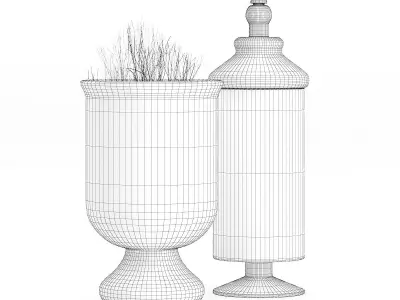 Glass Containers with Sand and Shells 3D model