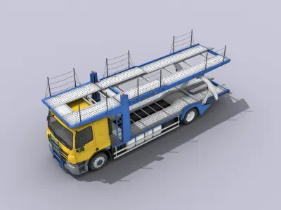 Car Carrier Truck Low-poly 3D model
