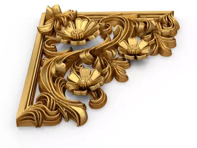 Classic carved corner decor ornament cnc 3d printing stl 02 3D model