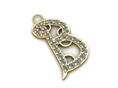 Alphabet B Pendant 3d Printable Model 3D print model