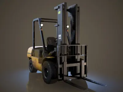 Forklift Truck Low-poly 3D model