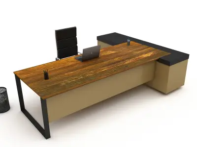 office boss table 01 3D model Low-poly 3D model