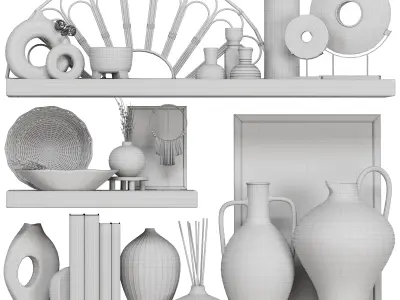 Decorative Set Rustic style 3D model