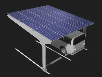 Solar carport 25U03 3D model
