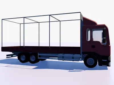 Truck with sides and stands 3D model