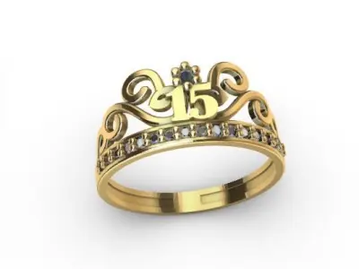  Anillo de 15 para dama-mujer -v- 3D print model