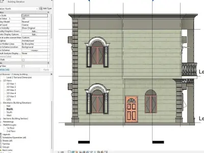 3 Bedroom House plan Low-poly 3D model