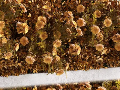 Wall vertical Garden plants set partition 03 3D model