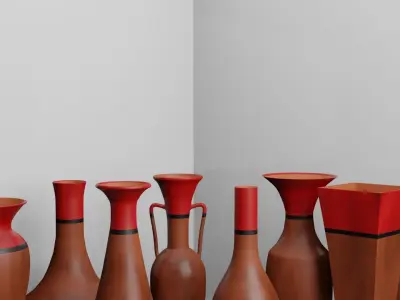 Clay vases 3D model