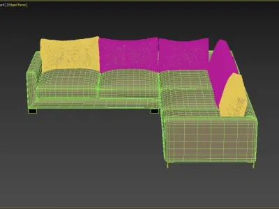 Sofa Zara Corner unit large  left hand facing extra deep 3D model