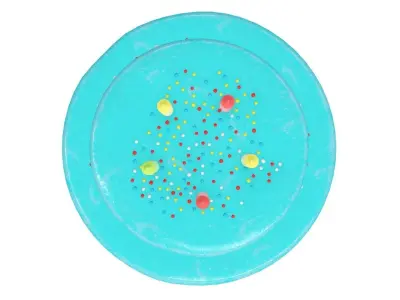 Birthday cake with candles and candies 3D model