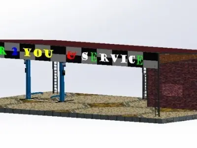 stucture  car shop 3D print model