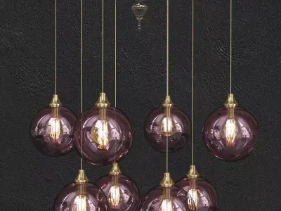 Colorful Glass Chandelier 3D model