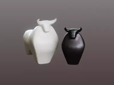 Minimal Bull Figurine Low-poly 3D model