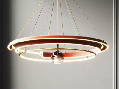 Modern Artistic Circular Chandelier 3D Model 3D model