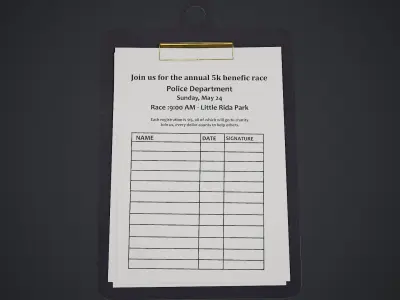 Police Documents - PBR Texture Low-poly 3D model