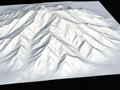 High-polly Alpine Mountain 3D model