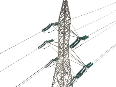 Electricity Pole 31 Low-poly 3D model