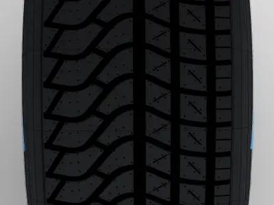 W06 Wet front tyre Low-poly 3D model