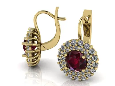 Earrings Gold  3D print model