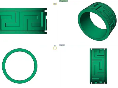 Greek ring for men Free 3D print model