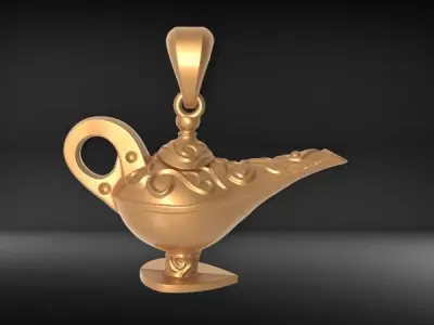 Genie Magic Lamp Necklace Pendant  3D print model