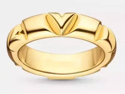 Ring LV two letters 3D print model