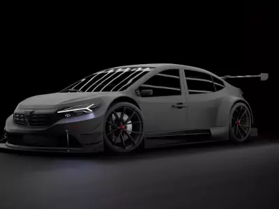 Dacia Logan 2021 STCC edition rigged 3D model