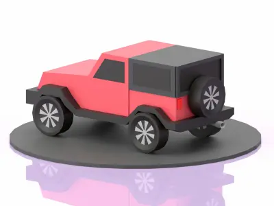 lowpoly vehicle jeep 3D model