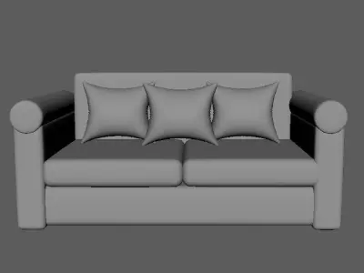 Sofa Model For Any 3D Software with UV Mapped Free 3D model