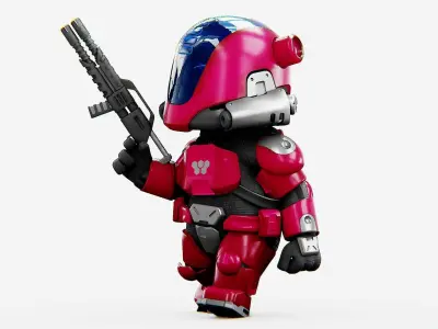 CYBER SOLDIER X-500 Rigged for Unreal Engine - Unity - MIXAMO 3D model