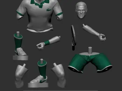 Novak Djokovic 3D Printable 2 3D print model