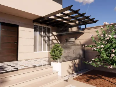 Backyard design Free low-poly 3D model