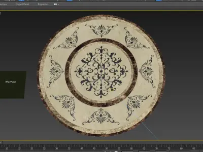 Flooring  design medallion 3d model with materials Low-poly 3D model