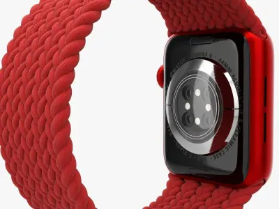 Apple Watch Series 6 braided solo loop red 3D model