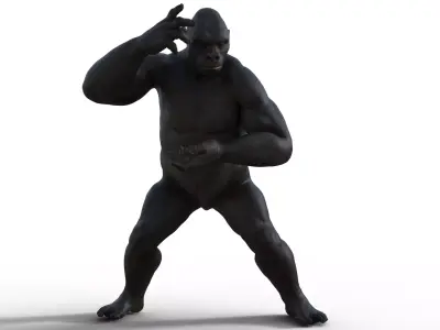 Realistic Rigged Gorilla 3D model