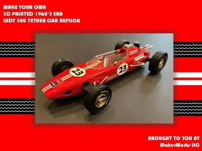 3D Print Your Own 60s era Indy 500 Tether Car Replica 3D print model
