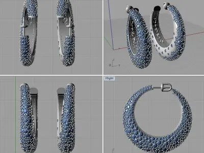 Earrings ready for 3d print 3D print model