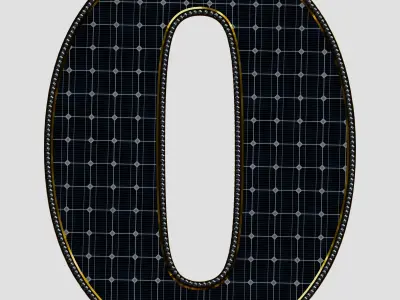 Solar Panel Letter - O 3D model