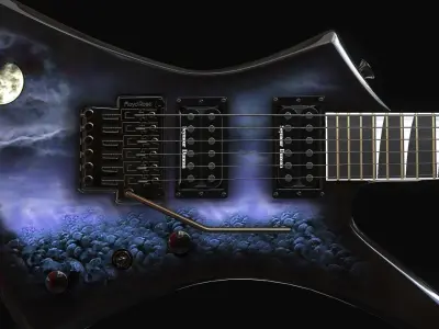 Electric guitar Jackson Kelly 3 skins Low-poly 3D model