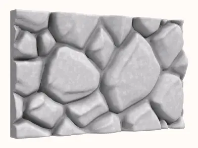 Layered Travertine Wall Panel 3D model