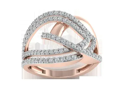 Light Weight Rose Gold Diamond Ring  -EZ R-223 3D print model