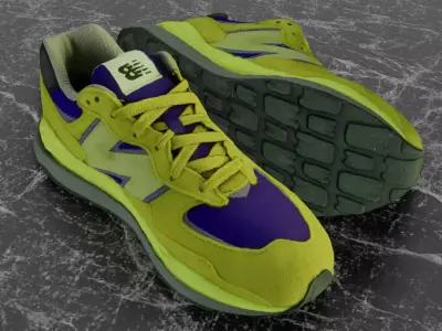 NEW BALANCE 3D SHOES - YELLOW - BLUE Low-poly 3D model
