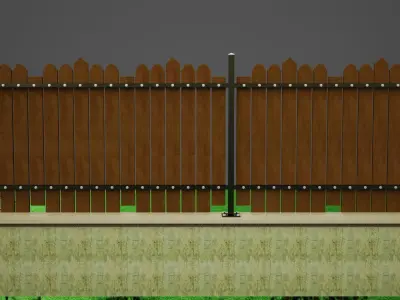 Wood fence 3D model