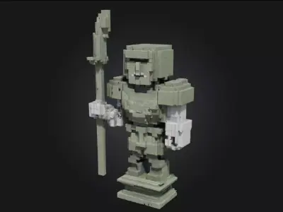 Stone Guardian Statue  Timeless Sentinel of Myth and Monument 3D model