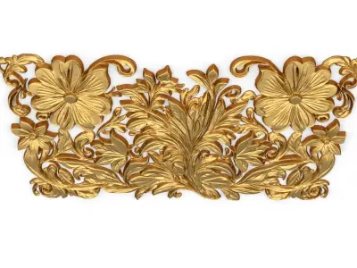 mural classic flowers decor ornament 11 3D model