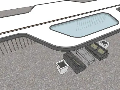 Entrance dropline shading area 3d model 3D model